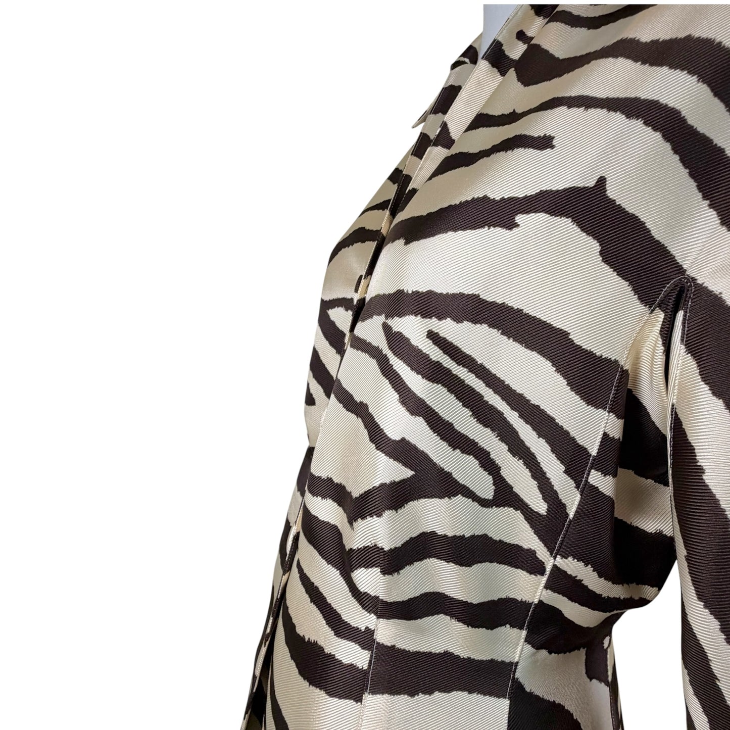 Vintage Thierry Mugler Paris Zebra Print Silk Jacket & Skirt Set | 1989–1992 | FR 38/40
