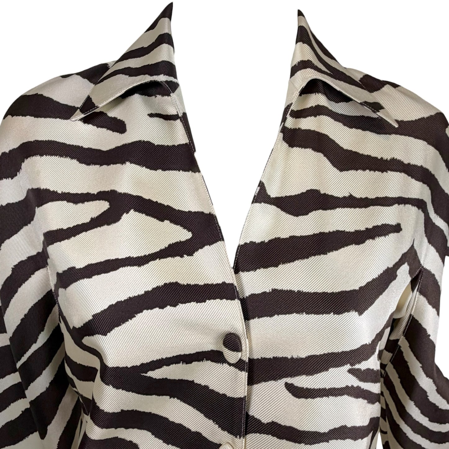 Vintage Thierry Mugler Paris Zebra Print Silk Jacket & Skirt Set | 1989–1992 | FR 38/40