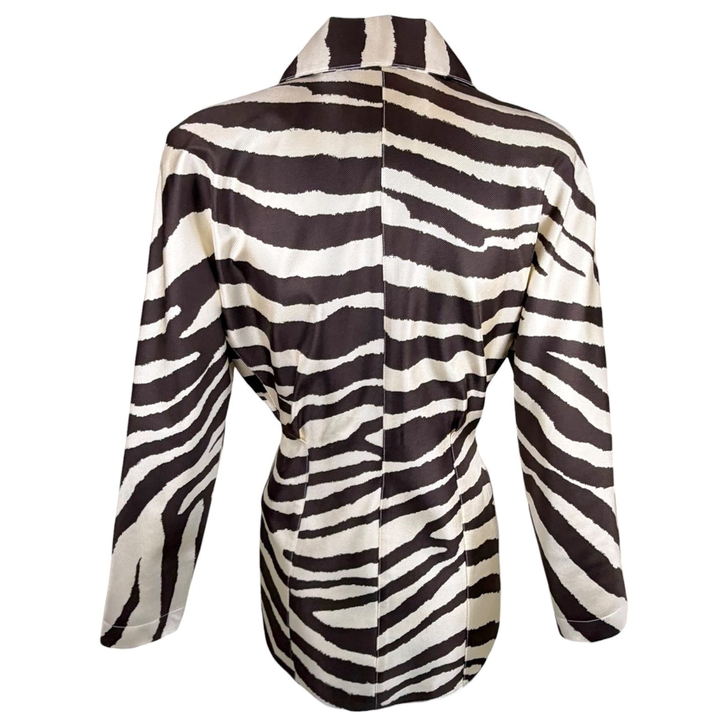Vintage Thierry Mugler Paris Zebra Print Silk Jacket & Skirt Set | 1989–1992 | FR 38/40