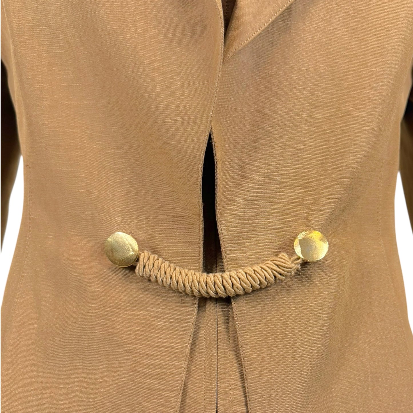 Vintage Claude Montana Paris Tan Linen Blend Blazer & Bustier Set – Size 6