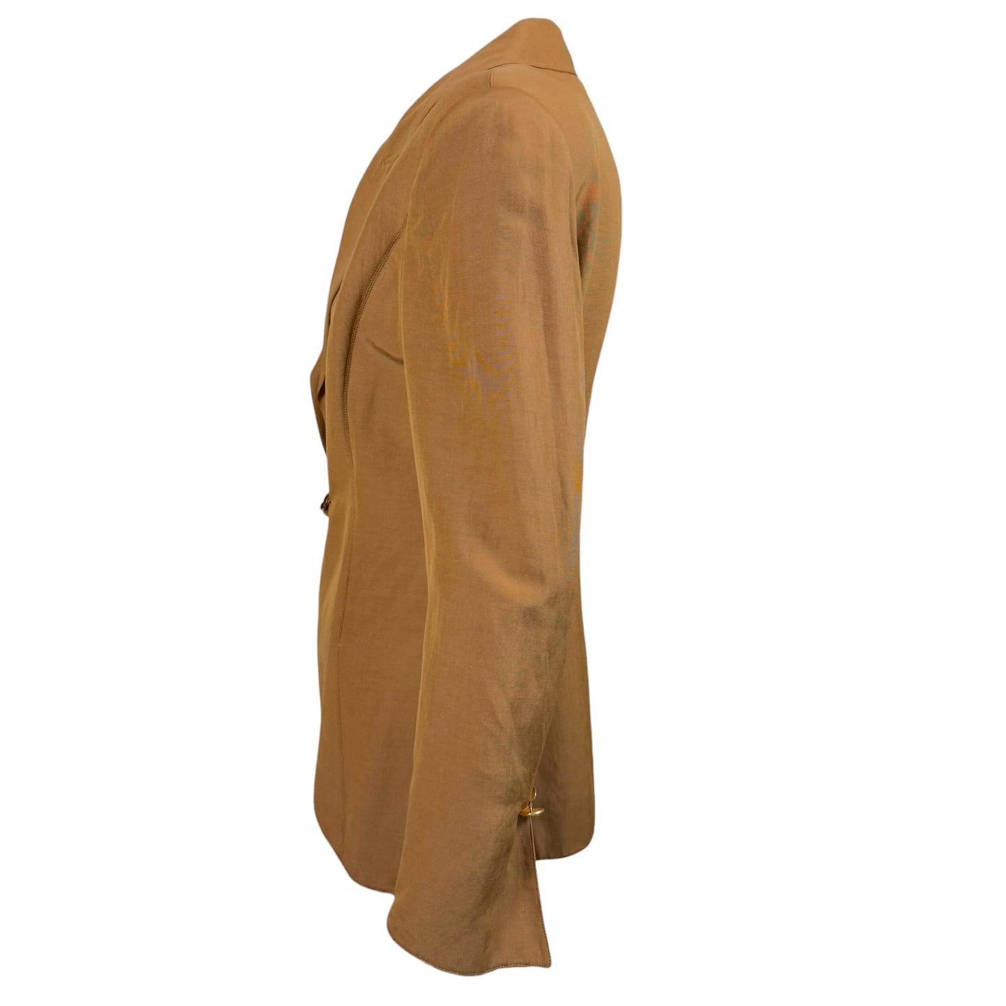 Vintage Claude Montana Paris Tan Linen Blend Blazer & Bustier Set – Size 6