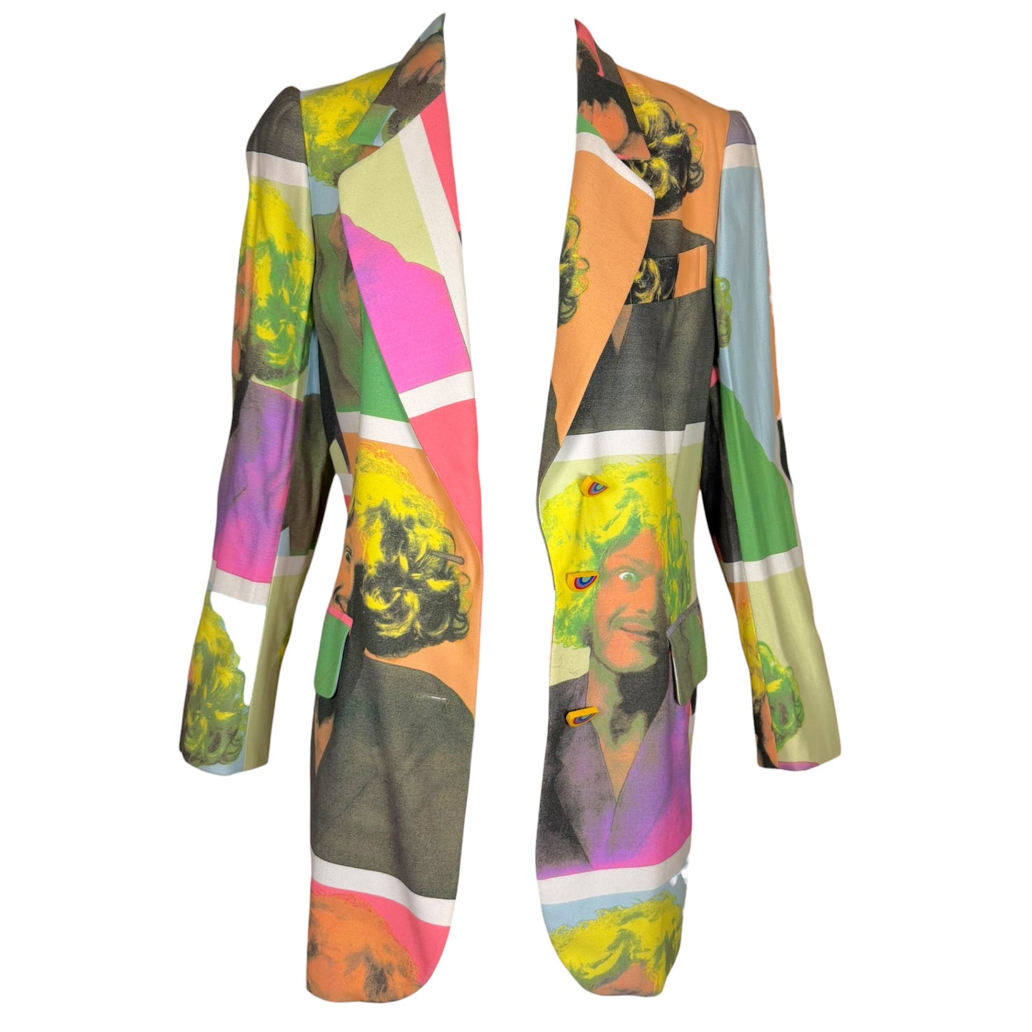 Vintage 1994 Moschino Cheap & Chic Franco Moschino Pop Art Portrait Blazer from the Iris Apfel Fashion Archive – Size 8