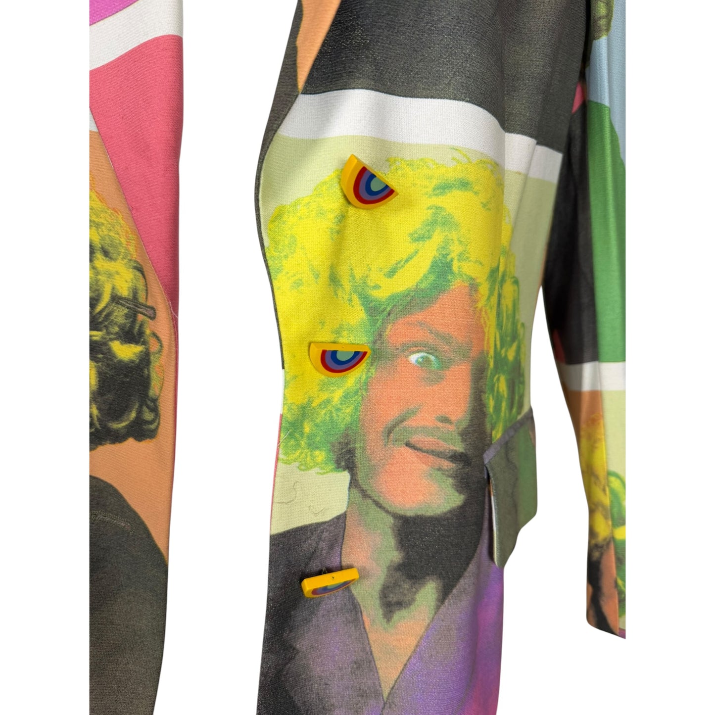 Vintage 1994 Moschino Cheap & Chic Franco Moschino Pop Art Portrait Blazer from the Iris Apfel Fashion Archive – Size 8
