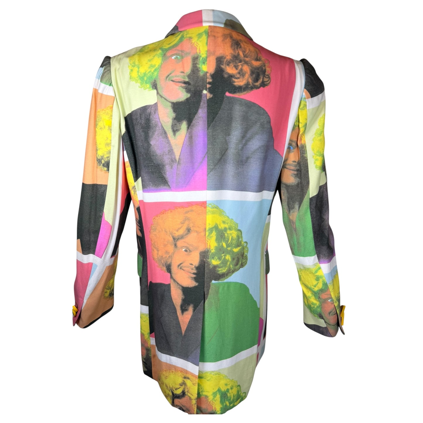 Vintage 1994 Moschino Cheap & Chic Franco Moschino Pop Art Portrait Blazer from the Iris Apfel Fashion Archive – Size 8