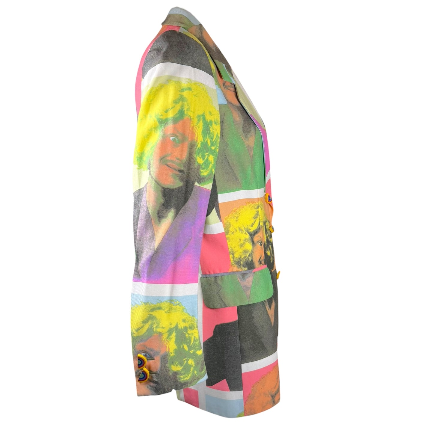 Vintage 1994 Moschino Cheap & Chic Franco Moschino Pop Art Portrait Blazer from the Iris Apfel Fashion Archive – Size 8