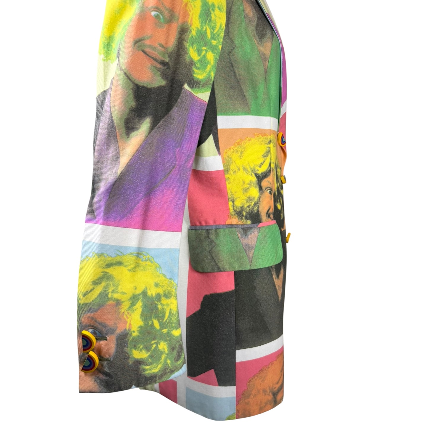 Vintage 1994 Moschino Cheap & Chic Franco Moschino Pop Art Portrait Blazer from the Iris Apfel Fashion Archive – Size 8