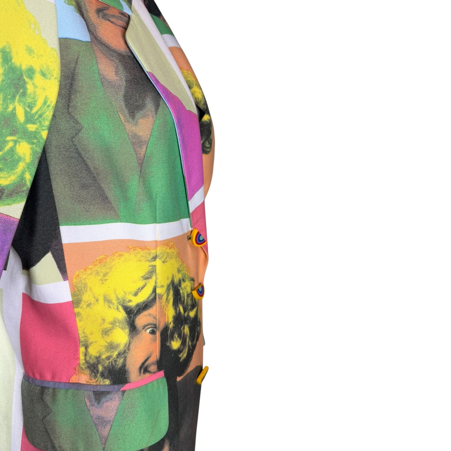 Vintage 1994 Moschino Cheap & Chic Franco Moschino Pop Art Portrait Blazer from the Iris Apfel Fashion Archive – Size 8