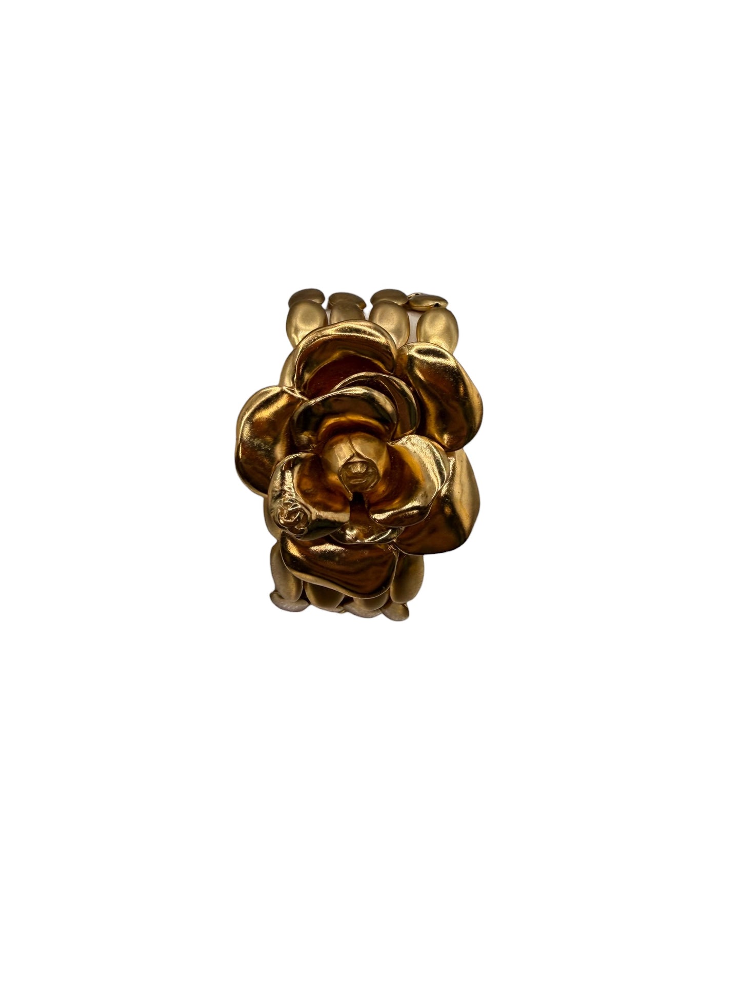 Chanel SS 1999 Camellia Multi-Strand Bracelet, Gold Tone, Made in France (Rare, Mint)