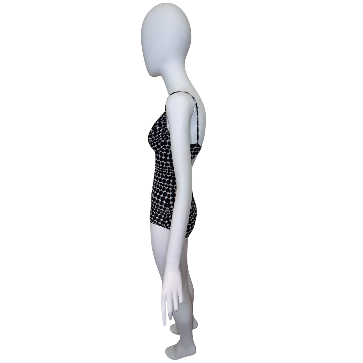 CHANEL Spring 2014 CC Logo Polka Dot One-Piece Swimsuit - Open Back, Size FR 42