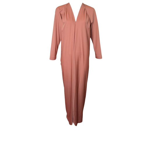Vintage 1970s Halston IV Blush Nude Jersey Caftan Maxi Dress Size Medium