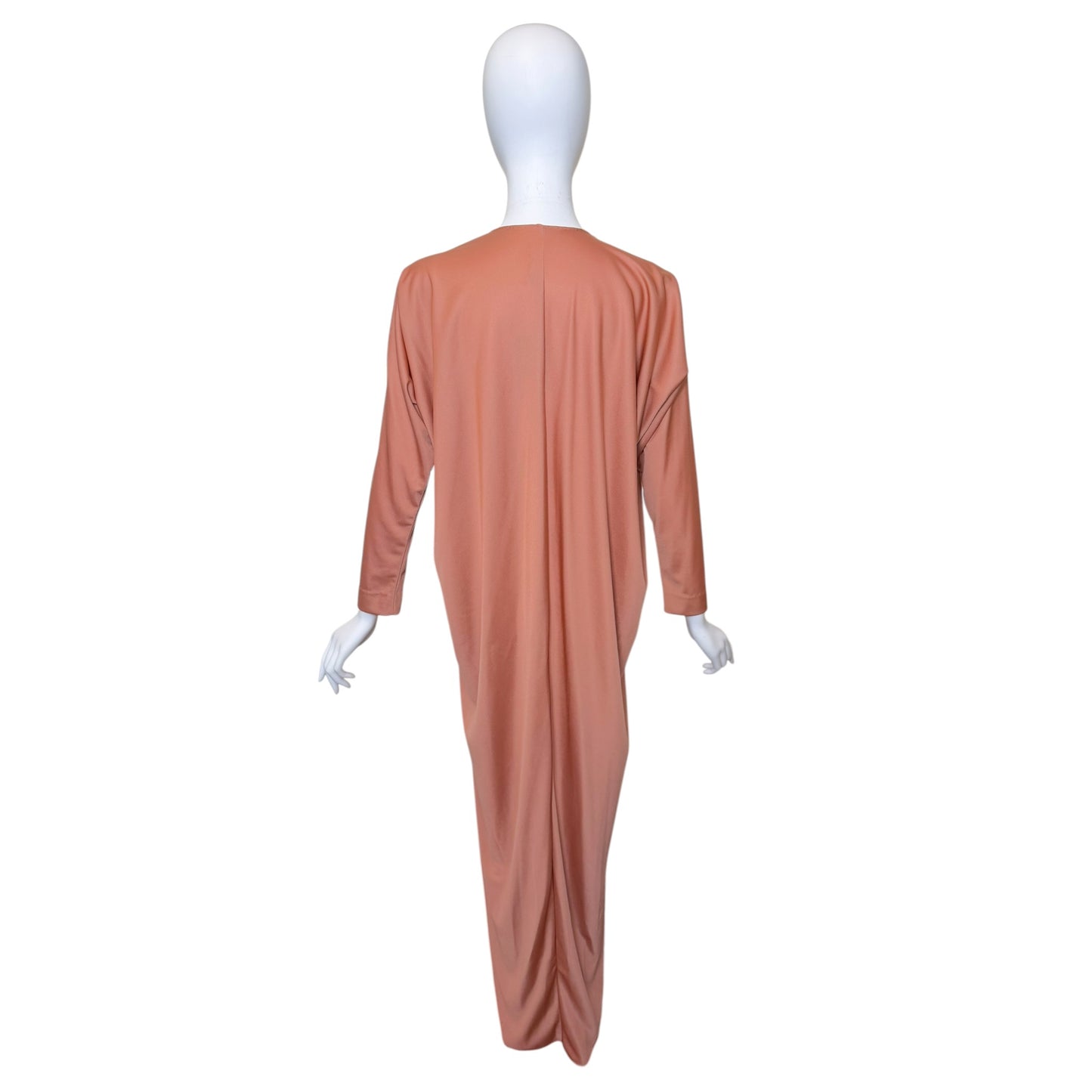 Vintage 1970s Halston IV Blush Nude Jersey Caftan Maxi Dress Size Medium