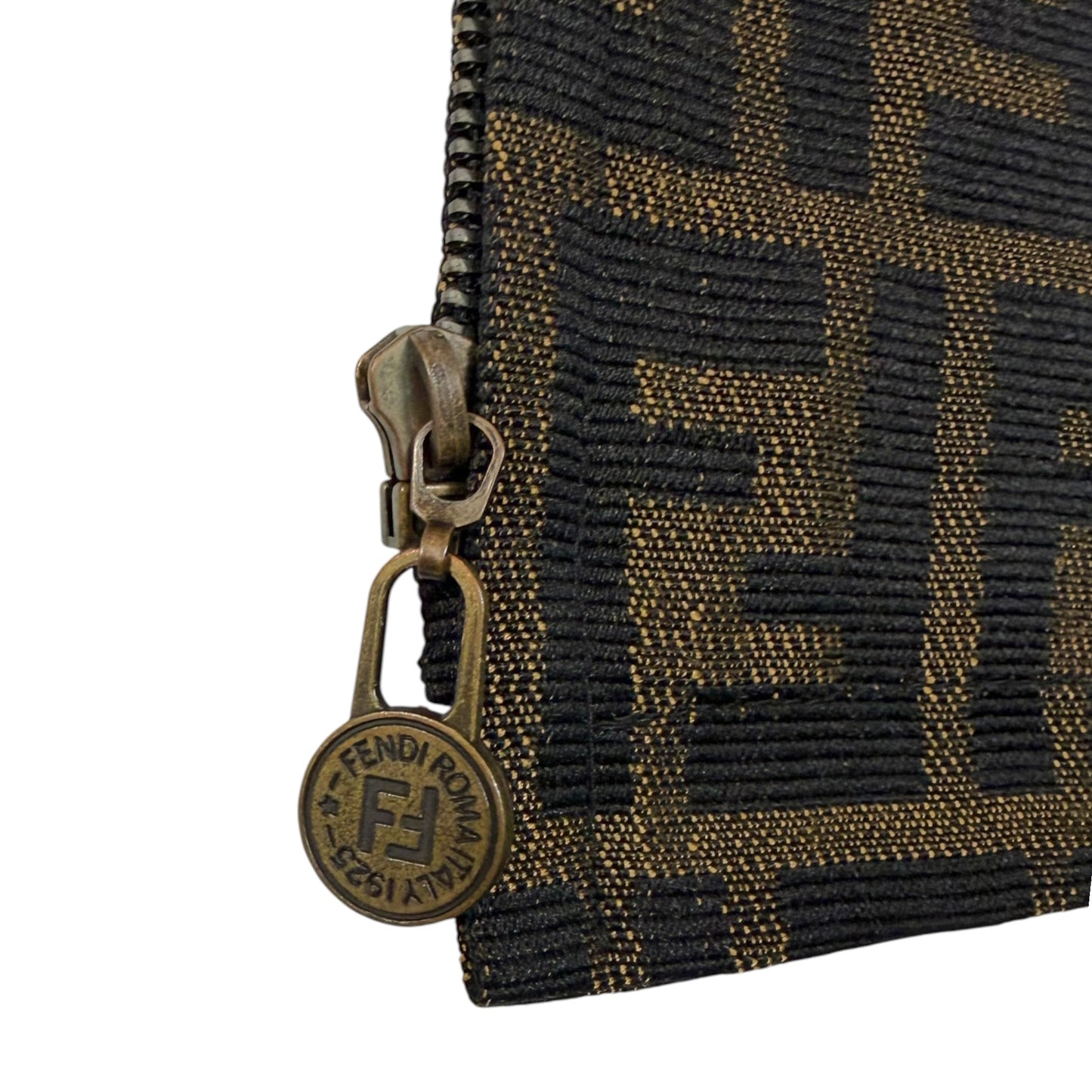 Vintage Y2K Fendi Jeans Brown & Black Zucca Monogram Zip Vest Size 8