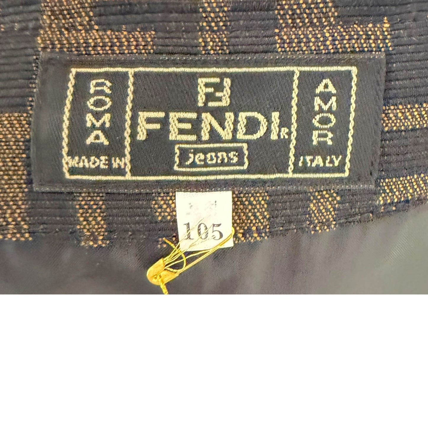 Vintage Y2K Fendi Jeans Brown & Black Zucca Monogram Zip Vest Size 8