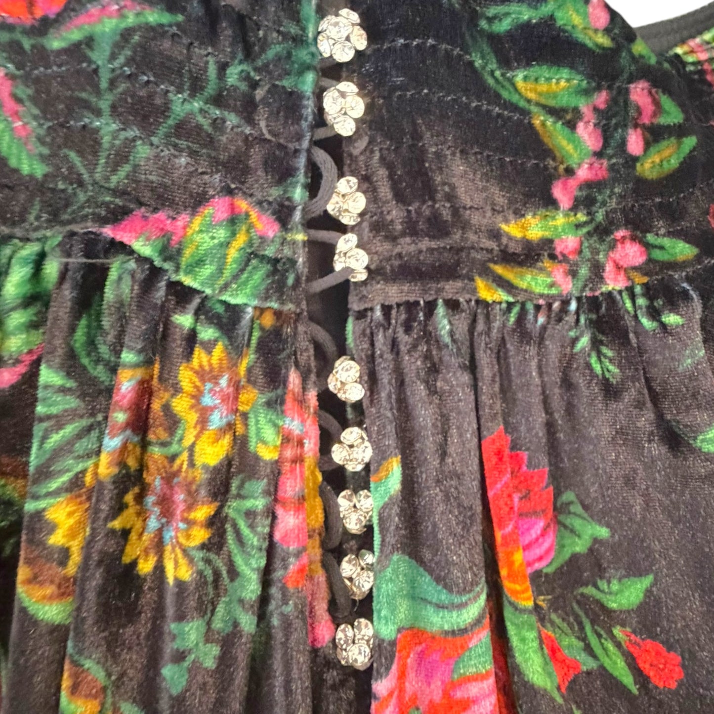 Paco Rabanne Fall 2019 Runway Floral Silk Blend Velvet Maxi Skirt Look 1 - Size 40