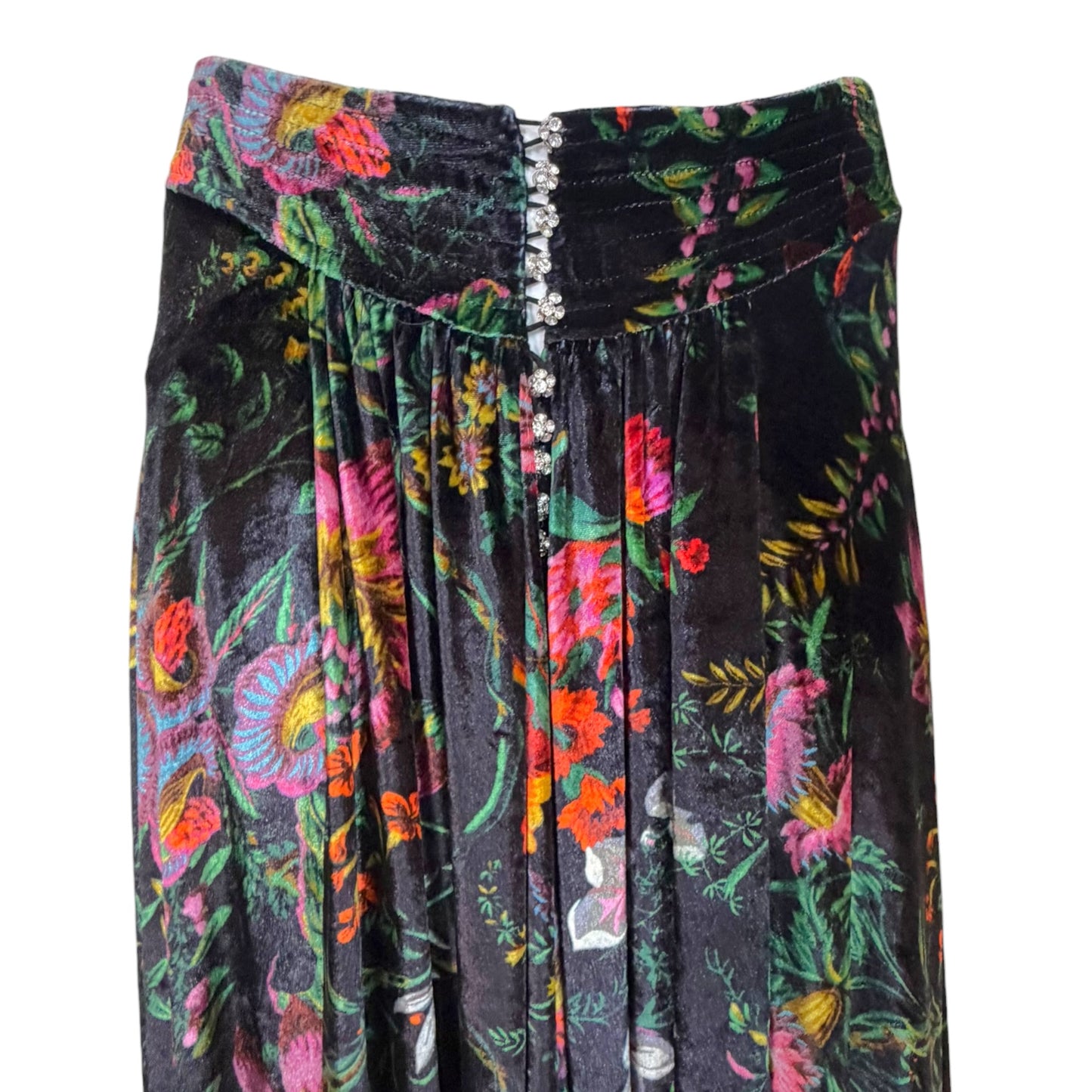 Paco Rabanne Fall 2019 Runway Floral Silk Blend Velvet Maxi Skirt Look 1 - Size 40