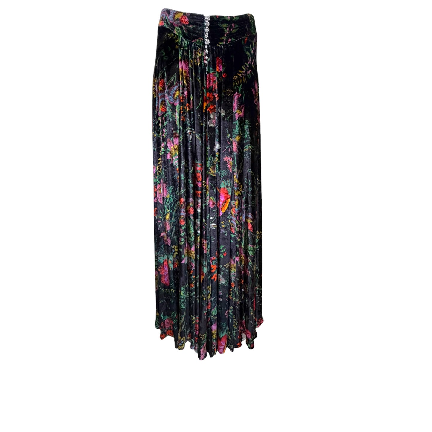 Paco Rabanne Fall 2019 Runway Floral Silk Blend Velvet Maxi Skirt Look 1 - Size 40