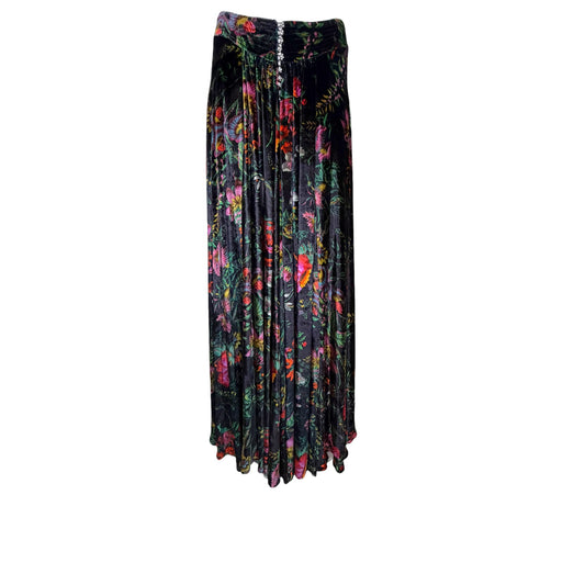Paco Rabanne Fall 2019 Runway Floral Silk Blend Velvet Maxi Skirt Look 1 - Size 40