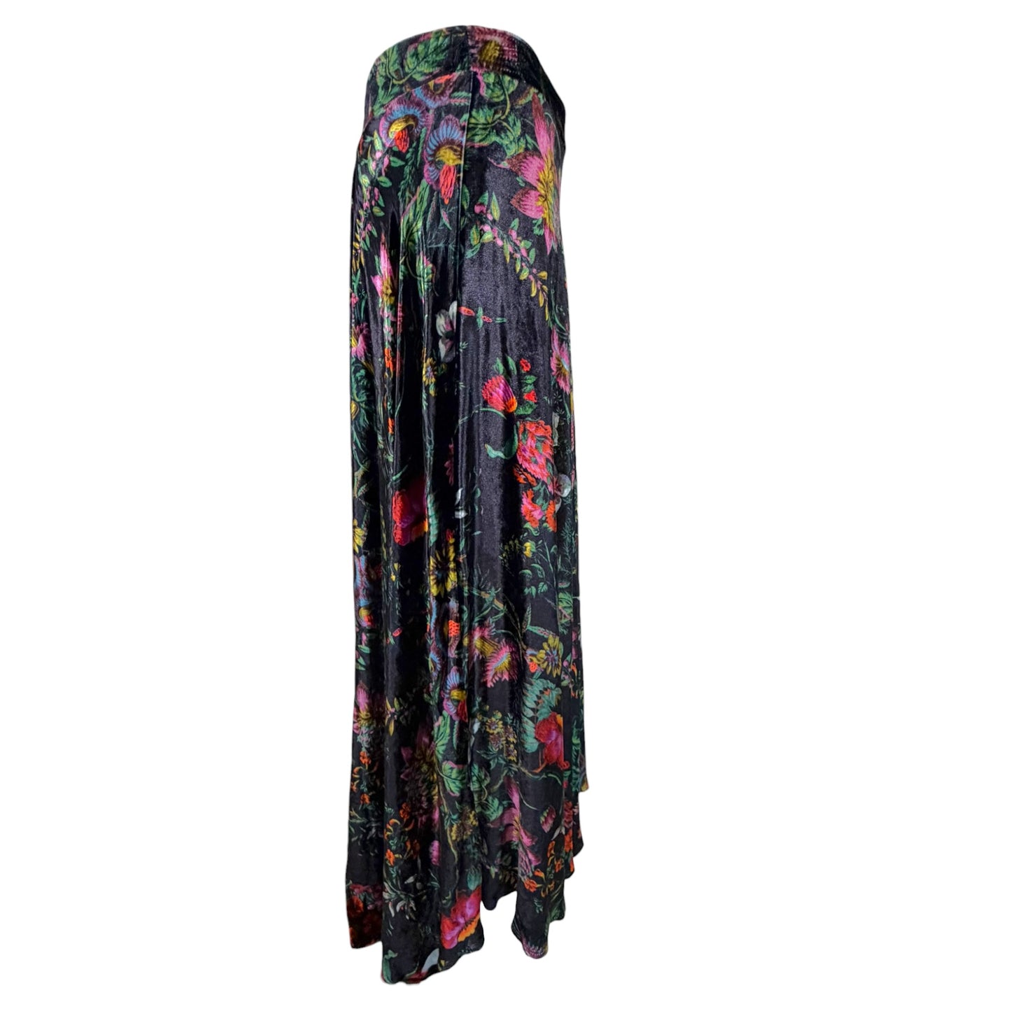 Paco Rabanne Fall 2019 Runway Floral Silk Blend Velvet Maxi Skirt Look 1 - Size 40