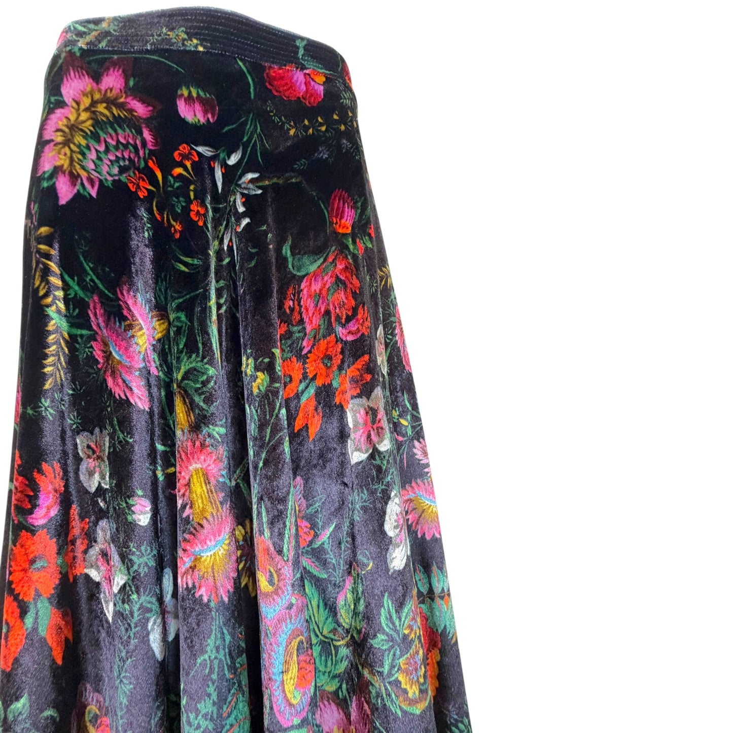 Paco Rabanne Fall 2019 Runway Floral Silk Blend Velvet Maxi Skirt Look 1 - Size 40