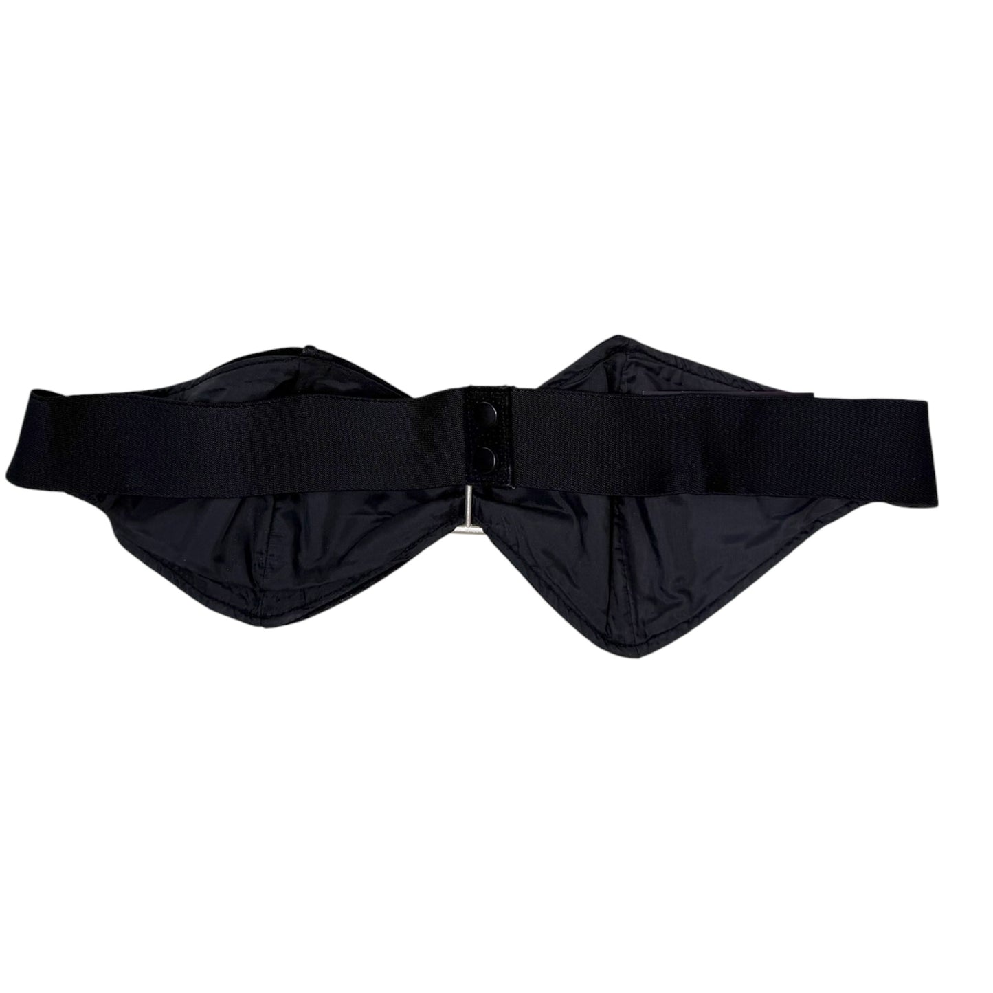 Vintage Chia 1980s Black Suede Bustier Bra Top with Silver Buckle Detail – Size Medium