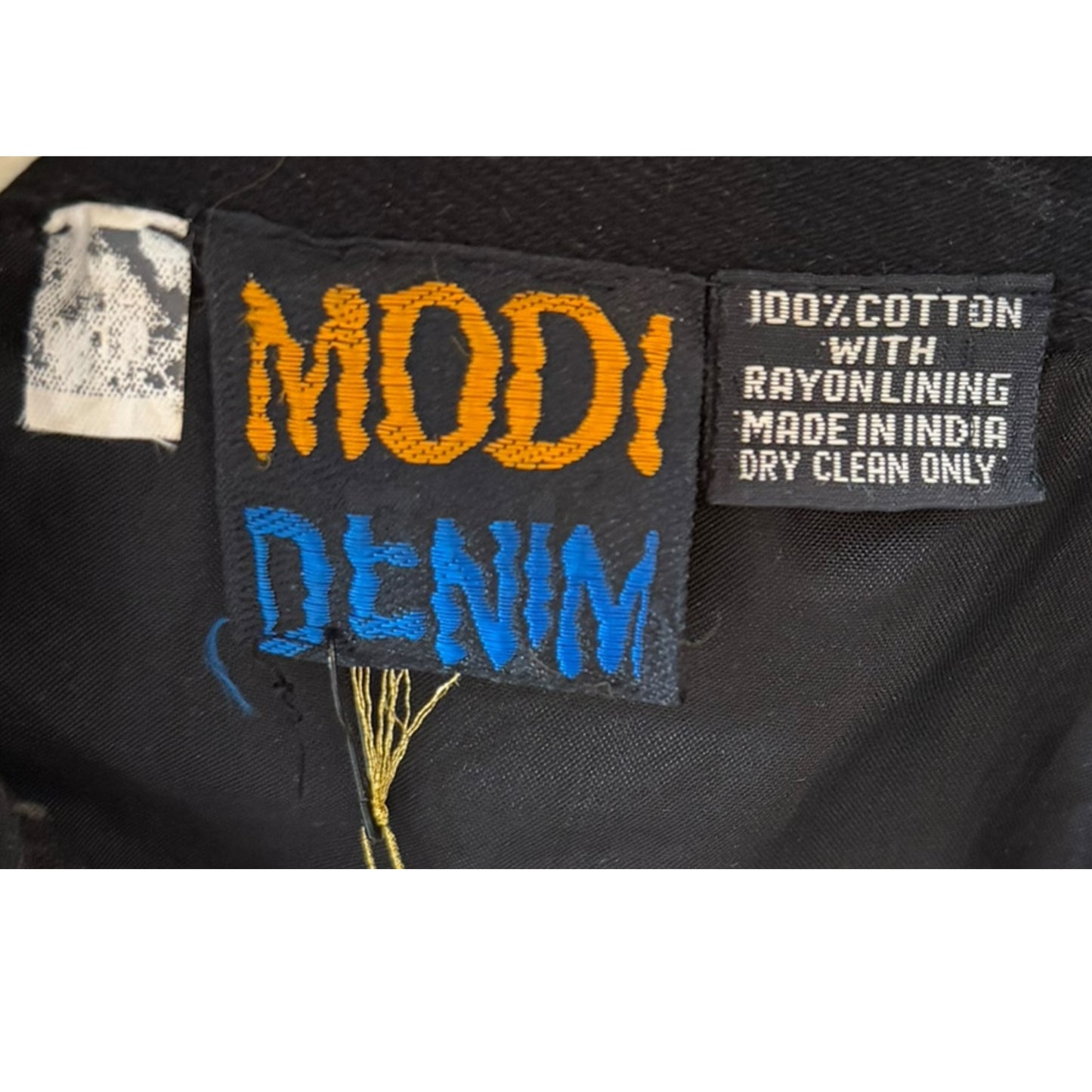 Vintage Modi Denim Black Sequin Beaded Western Fringe Bomber Jacket – Size Medium