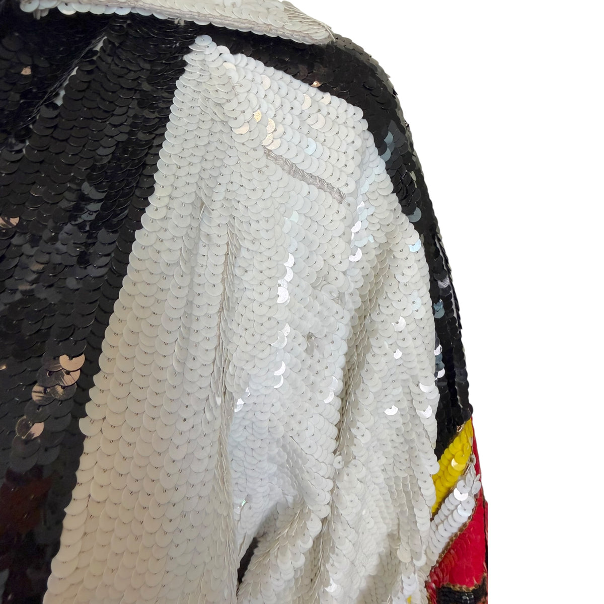Vintage Lillie Rubin U.S. 101 silk sequin bomber jacket, side view