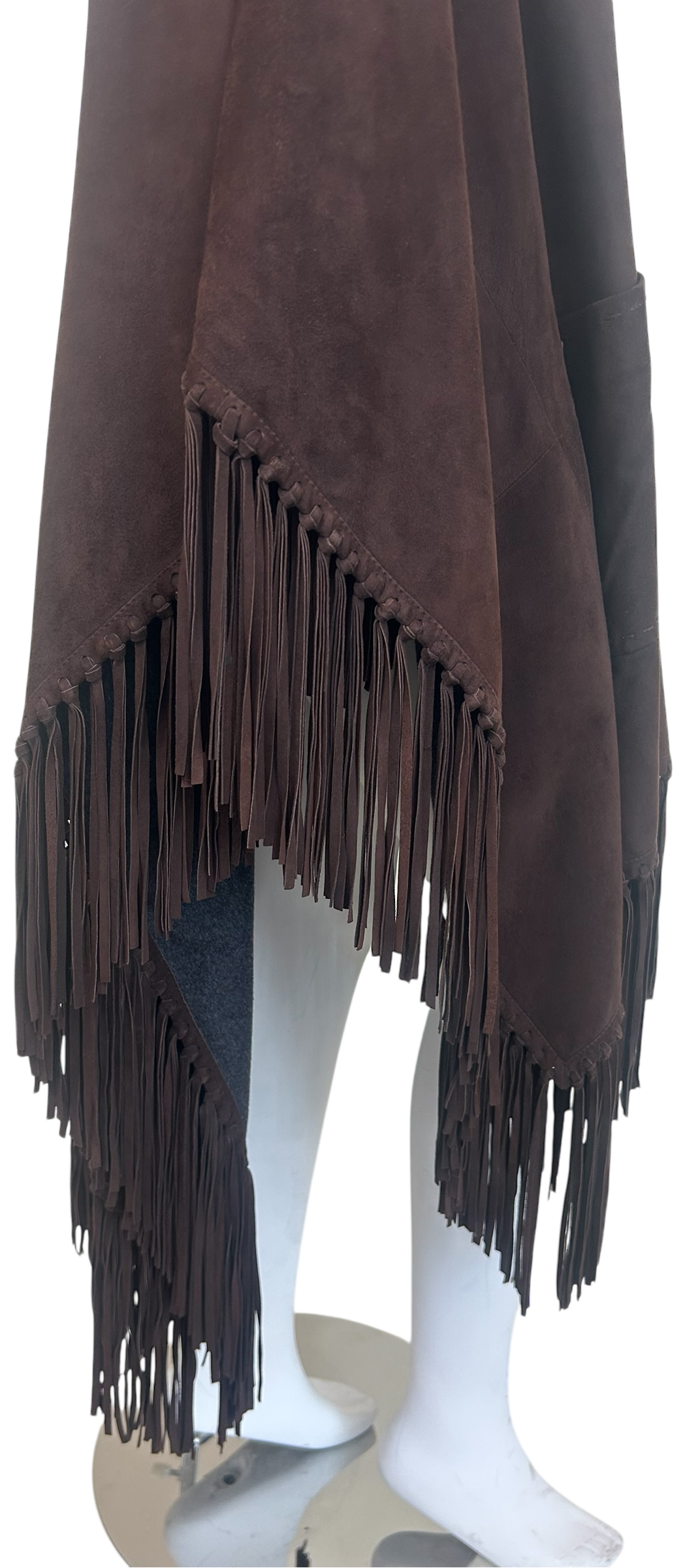 Iris Apfel Provenance Gucci Tom Ford Era Suede Fringe Poncho Cape — Late 1990s / Early 2000s