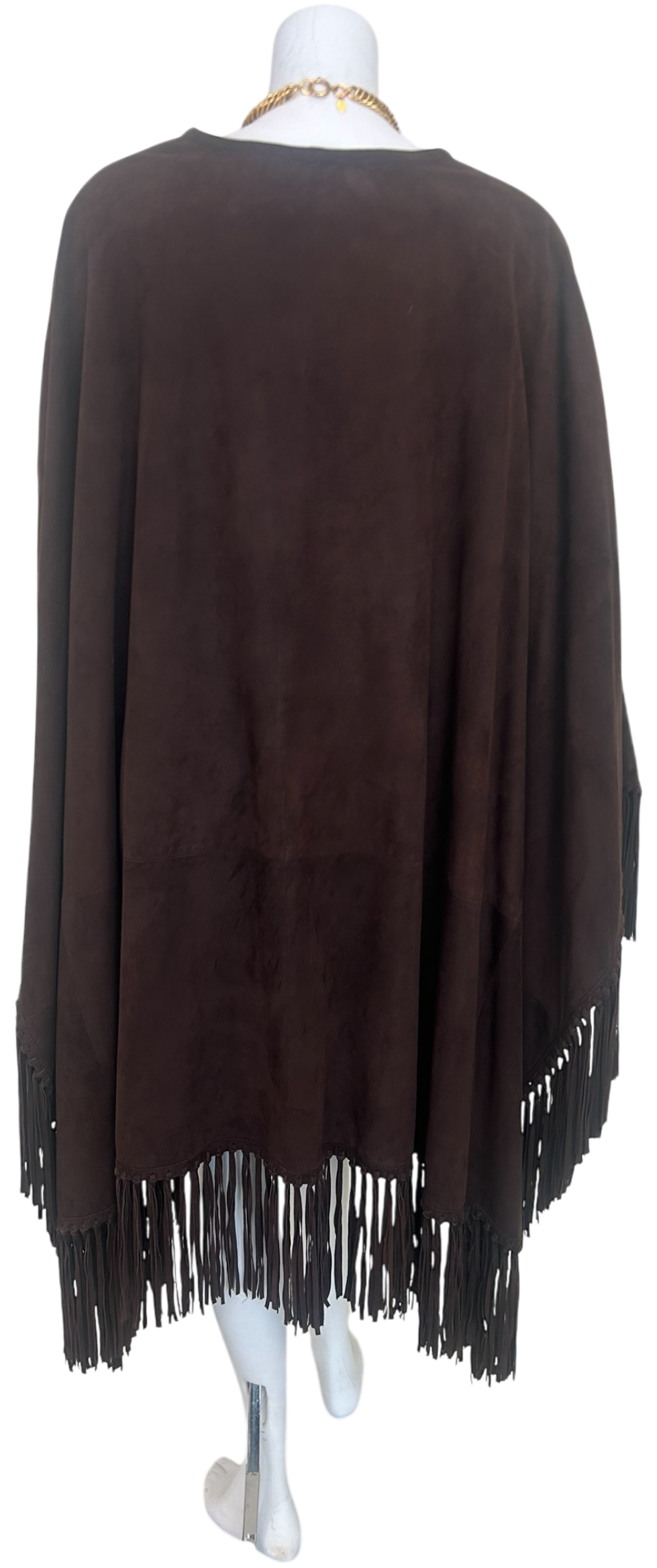 Iris Apfel Provenance Gucci Tom Ford Era Suede Fringe Poncho Cape — Late 1990s / Early 2000s