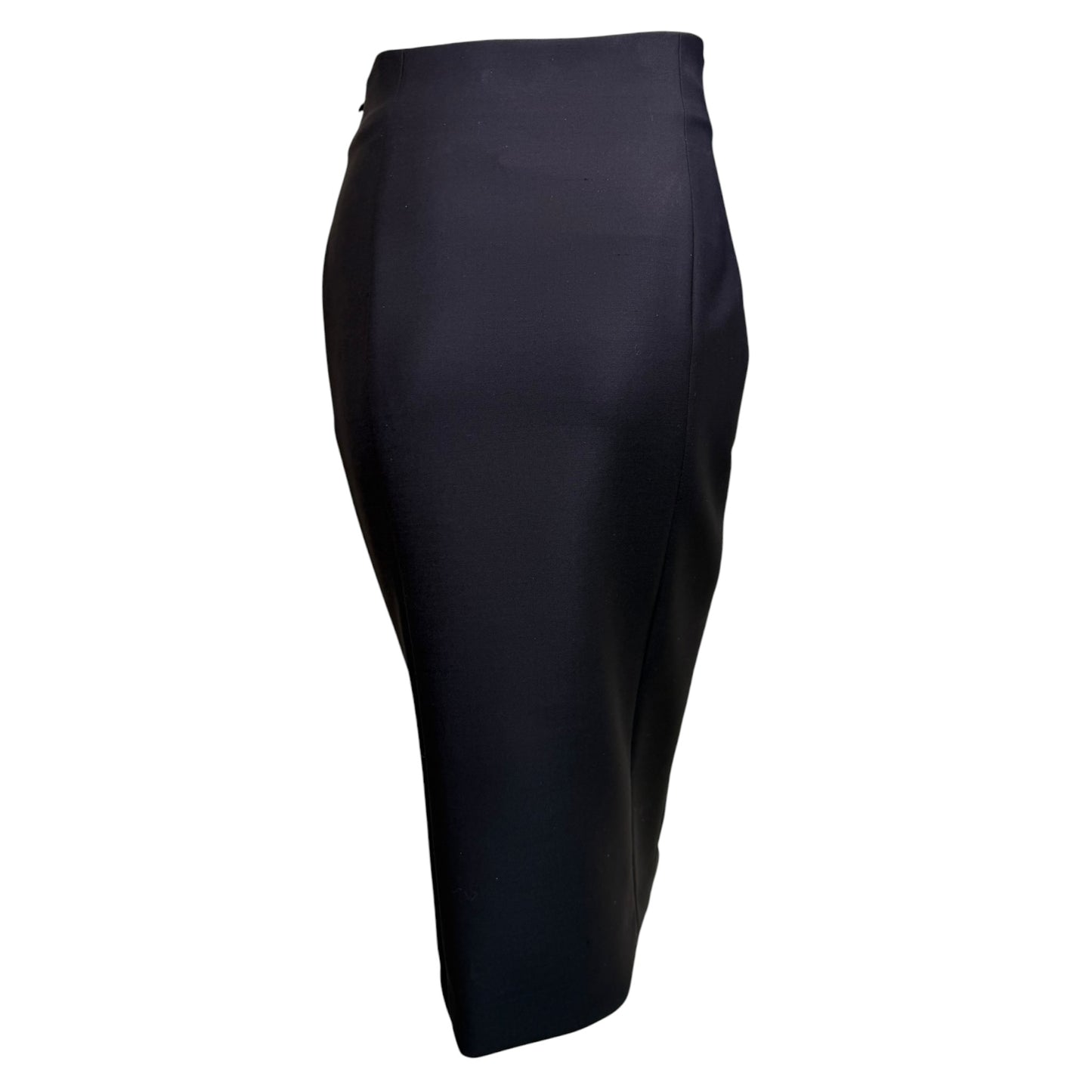 Vintage Christian Dior by John Galliano Black Wool Lace-Up High Waist Pencil Skirt NWT Size 38