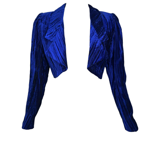 Iris Apfel Provenance Vintage Emanuel Ungaro Parallèle Cobalt Blue Velvet Bolero Jacket