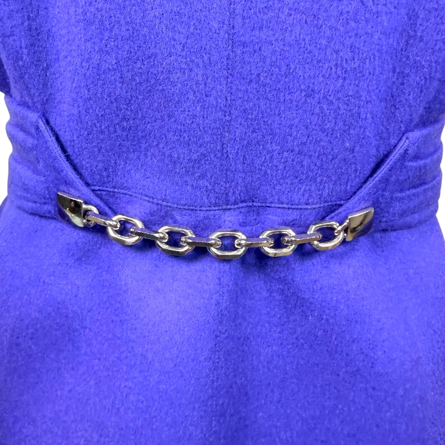 Vintage Thierry Mugler Paris Iris Blue Wool Blend Sculpted Chain Blazer - Size 40
