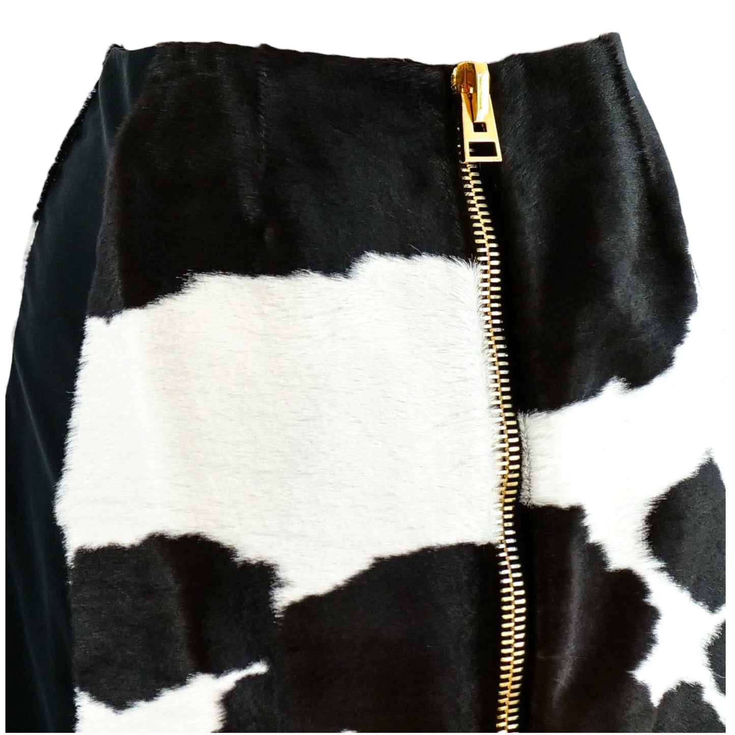 Tom Ford Black & White Hair-On-Calf Cowhide Pencil Skirt NWT Size 44