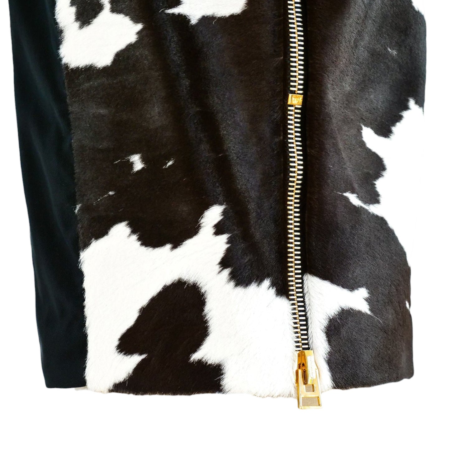 Tom Ford Black & White Hair-On-Calf Cowhide Pencil Skirt NWT Size 44