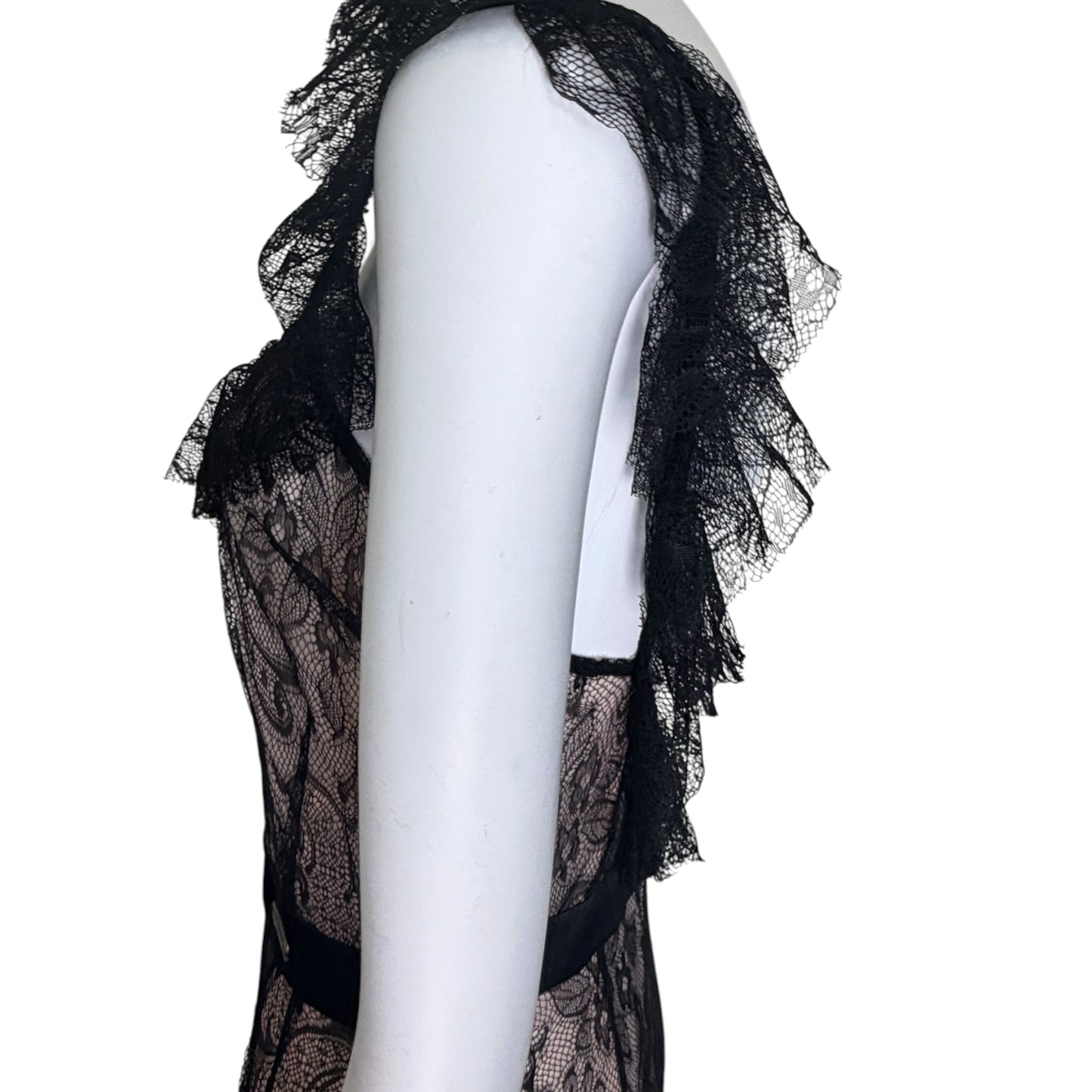 John Galliano Nude & Black Lace Bias-Cut Gown, 2007 | Size 42