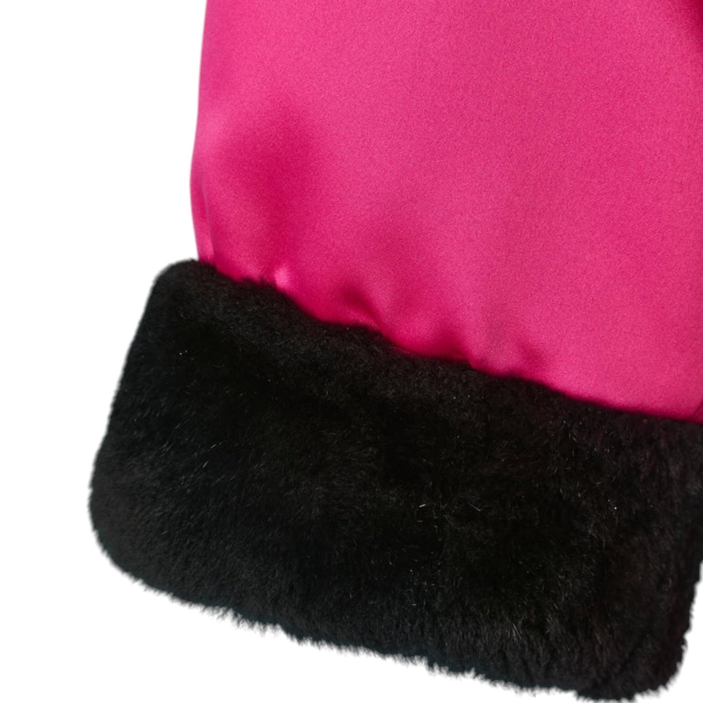 Yves Saint Laurent Fourrures Vintage Fuchsia Satin Nutria Fur Trim Hooded Parka Jacket – Size FR 40, c. Late 1980s–Early 1990s