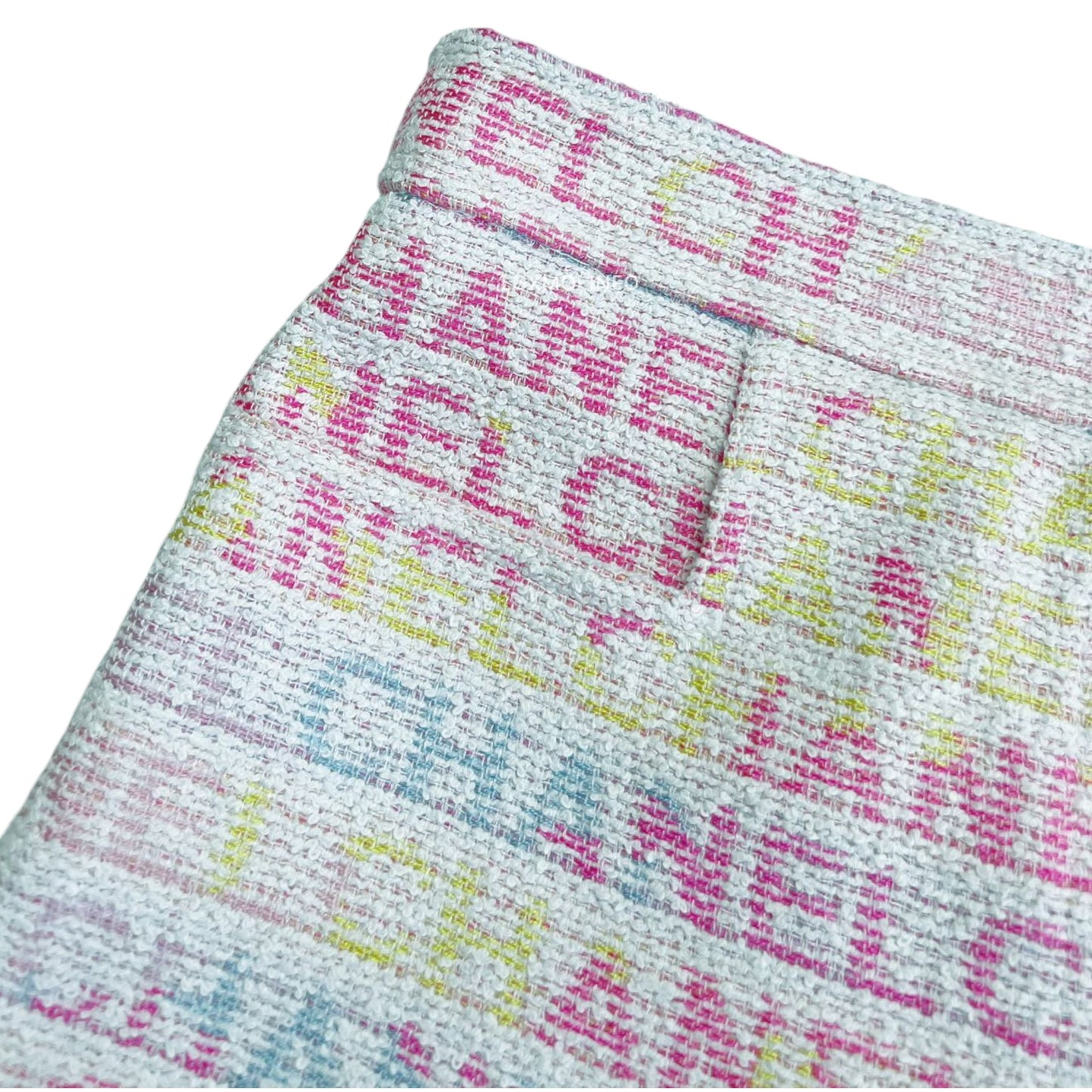 Chanel Cruise 2023 Runway Pastel Logo Tweed Shorts Size 36
