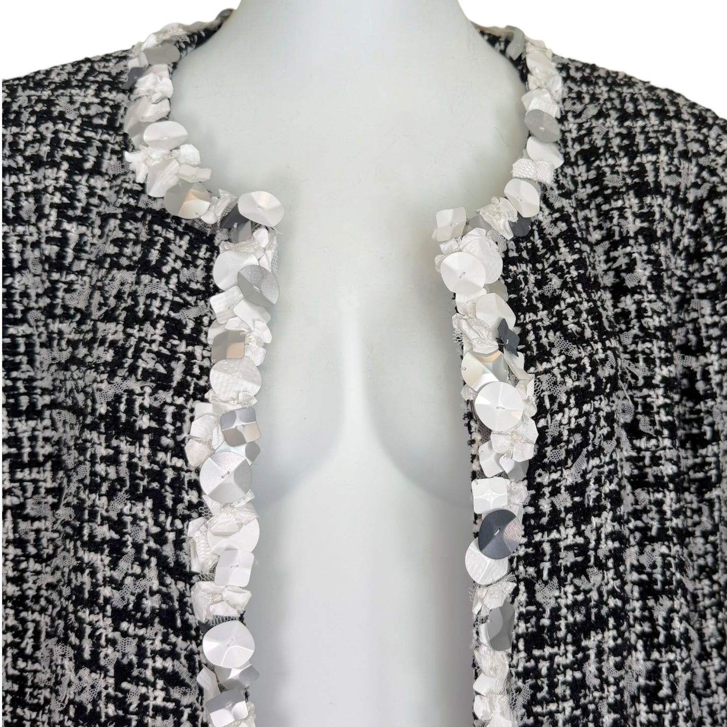 Chanel Spring 2009 Runway Tweed Jacket - Look 7 Sequin Trim Bouclé Karl Lagerfeld Era (09P)