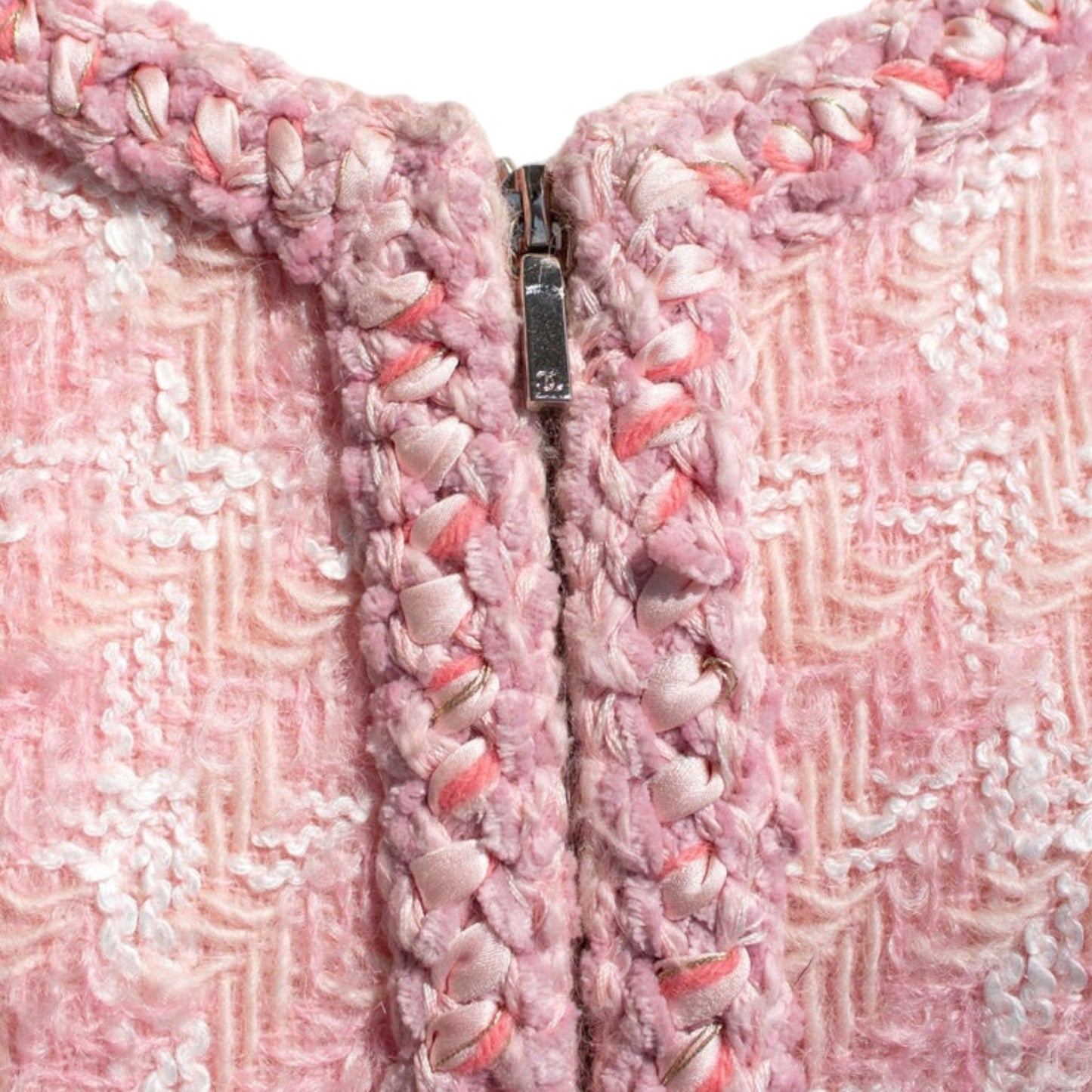Chanel Karl Lagerfeld F/W 2014 Supermarket Collection Pink Dream Tweed Jacket CC Gripoix Buttons Size 36