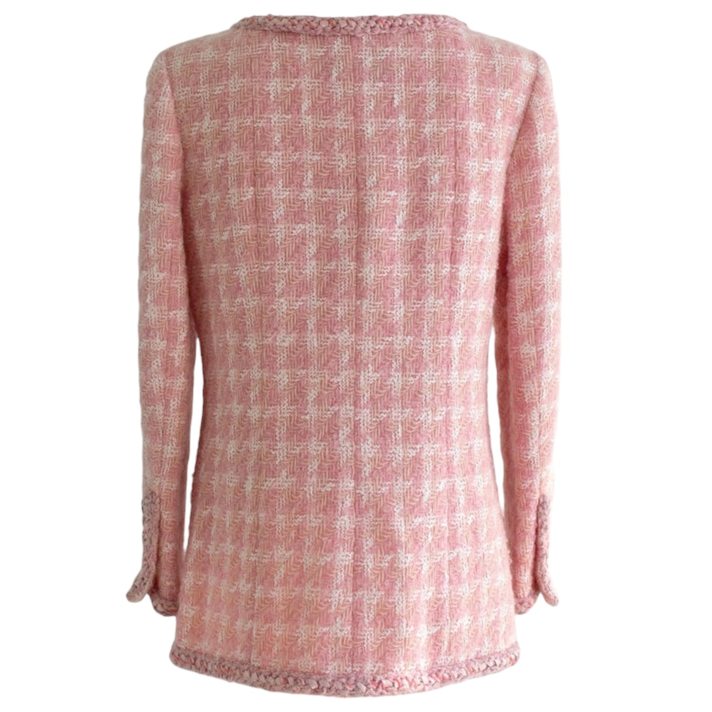 Chanel Karl Lagerfeld F/W 2014 Supermarket Collection Pink Dream Tweed Jacket CC Gripoix Buttons Size 36