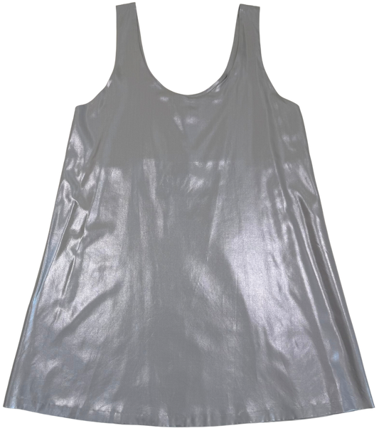 Issey Miyake Fall/Winter 2019 Silver Liquid Silk Mini Dress
