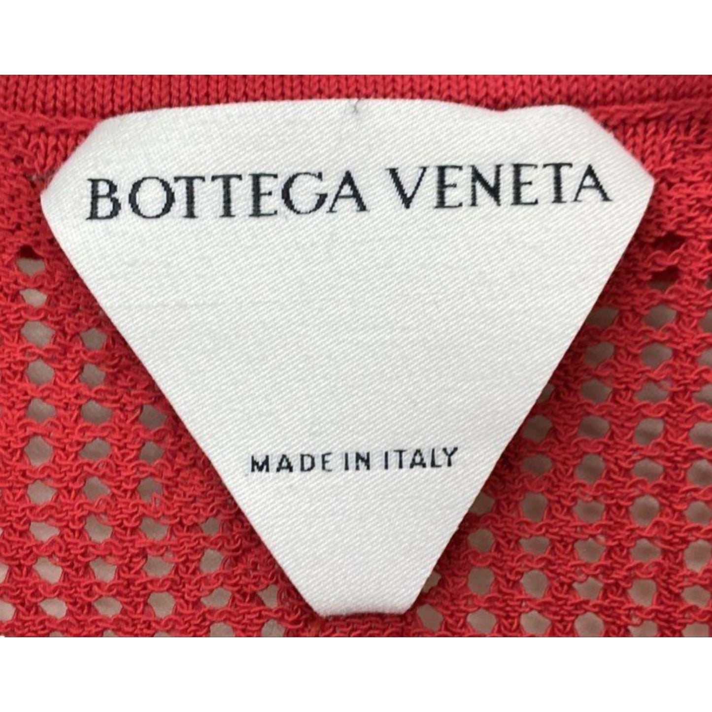 Bottega Veneta Red Technical Mesh Knit Button Front Cardigan Top Size S Made in Italy