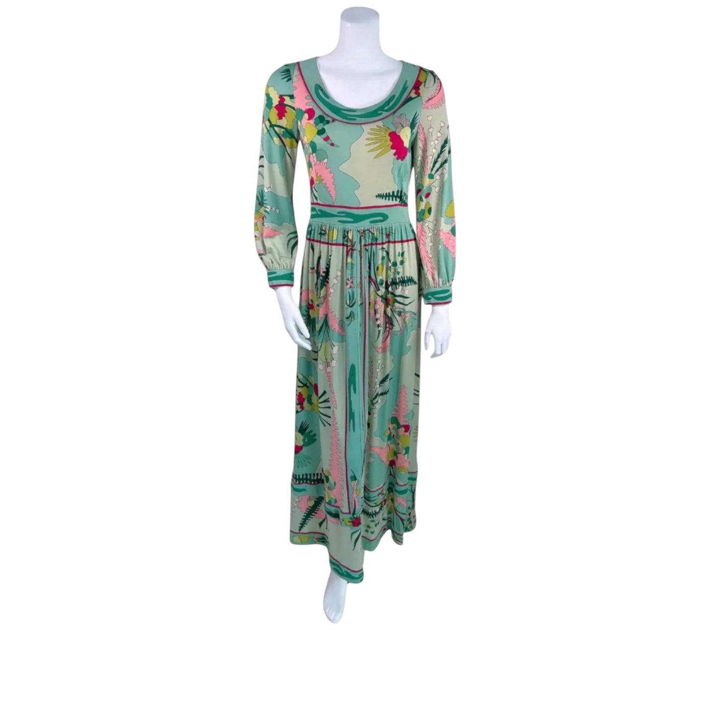 Vintage Averardo Bessi Silk Psychedelic Print Maxi Dress