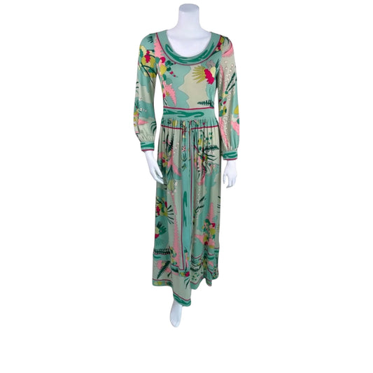 Vintage Averardo Bessi Silk Psychedelic Print Maxi Dress