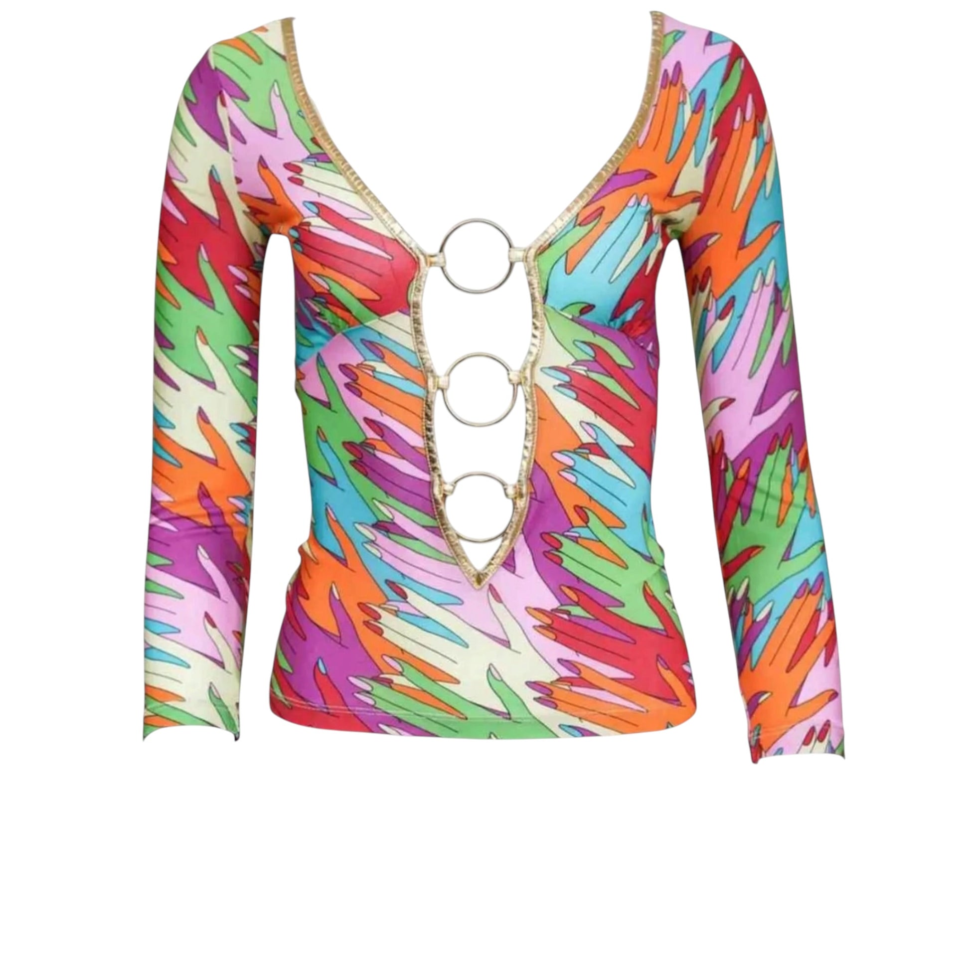 Vintage D&G Y2K Rainbow Mesh O-Ring Top | Fits S-L