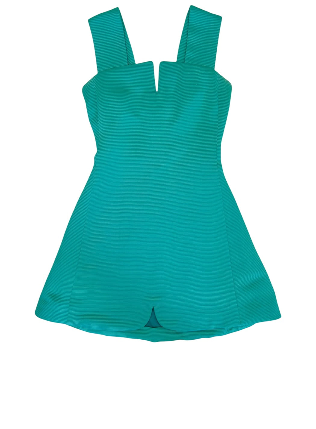 Gianni Versace Vintage 1990s Teal Ribbed Wool Silk Wide Strap Fitted Mini Dress Size 38