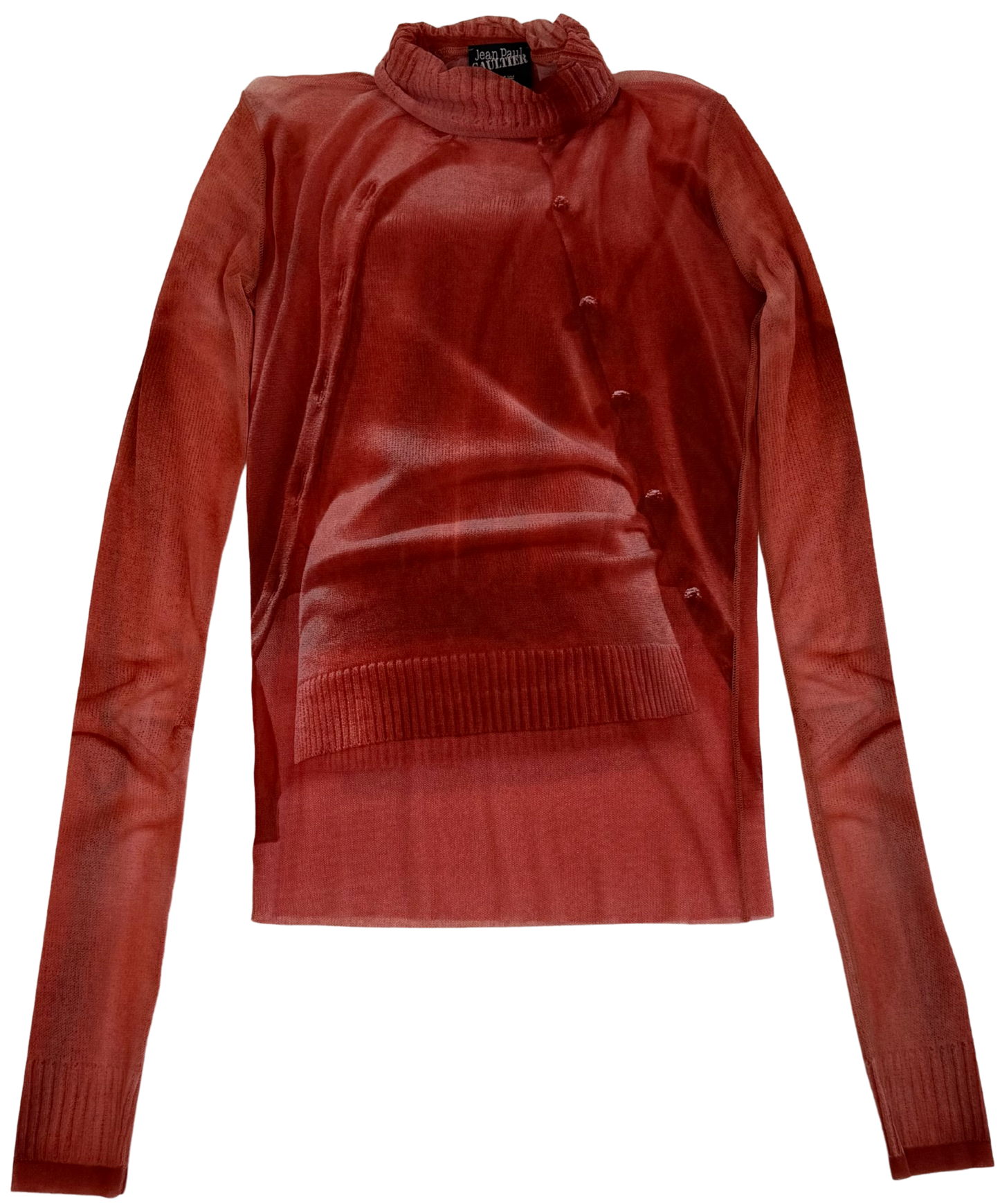 Vintage Jean Paul Gaultier “Le Twin” Asymmetric Mesh Turtleneck Top – F/W 2004