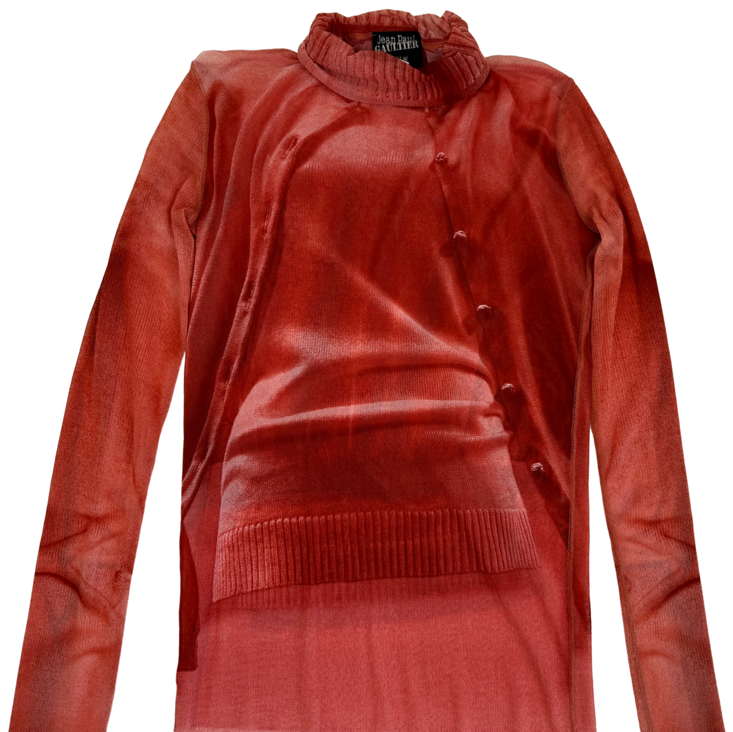 Vintage Jean Paul Gaultier “Le Twin” Asymmetric Mesh Turtleneck Top – F/W 2004