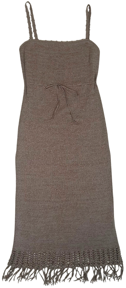 Vintage Y2K Katherine Woman Knitwear Metallic Knit Midi Dress