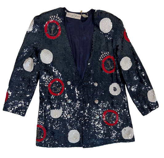 Lillie Rubin Vintage 80's Sequin Nautical Blazer