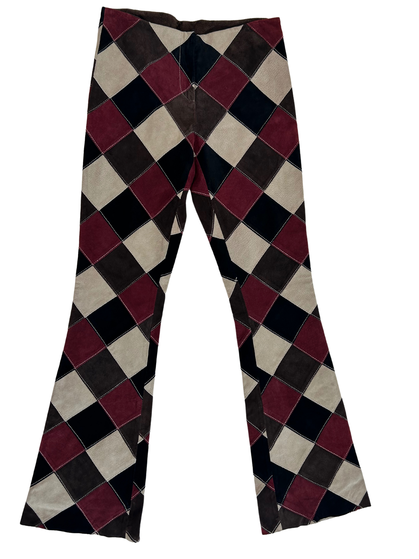 Michael Hoban for EZZA Vintage 90's Patchwork Suede Leather Pants